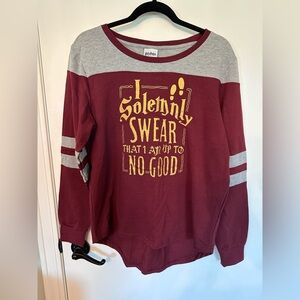 Harry Potter Sweater Women XL Maroon Gryffindor Marauder's Map Pullover #1803